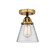 Nouveau 2 One Light Semi-Flush Mount in Black Antique Brass (405|288-1C-BAB-G62)