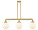 Franklin Restoration Three Light Island Pendant in Satin Gold (405|213-SG-G201-8)