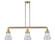 Franklin Restoration Three Light Island Pendant in Satin Gold (405|213-SG-G192)