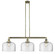 Franklin Restoration Three Light Island Pendant in Antique Brass (405|213-AB-G72-L)