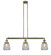 Franklin Restoration Three Light Island Pendant in Antique Brass (405|213-AB-G142)