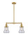 Franklin Restoration Two Light Island Pendant in Satin Gold (405|209-SG-G194)