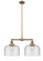 Franklin Restoration Two Light Island Pendant in Brushed Brass (405|209-BB-G74-L)