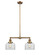 Franklin Restoration Two Light Island Pendant in Brushed Brass (405|209-BB-G72)