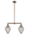 Franklin Restoration Two Light Island Pendant in Antique Copper (405|209-AC-G165)