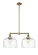 Franklin Restoration Two Light Island Pendant in Antique Brass (405|209-AB-G713-L)
