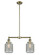 Franklin Restoration Two Light Island Pendant in Antique Brass (405|209-AB-G262)