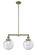 Franklin Restoration Two Light Island Pendant in Antique Brass (405|209-AB-G204-8)