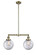 Franklin Restoration Two Light Island Pendant in Antique Brass (405|209-AB-G202-8)