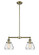 Franklin Restoration Two Light Island Pendant in Antique Brass (405|209-AB-G172)