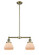 Franklin Restoration Two Light Island Pendant in Antique Brass (405|209-AB-G171)