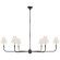 Piaf Six Light Chandelier in Aged Iron and Ebonized Oak (268|TOB 5452AI/EBO-L)
