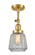 Franklin Restoration One Light Semi-Flush Mount in Satin Gold (405|201F-SG-G142)