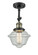 Franklin Restoration One Light Semi-Flush Mount in Black Antique Brass (405|201F-BAB-G534)