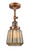 Franklin Restoration One Light Semi-Flush Mount in Antique Copper (405|201F-AC-G146)