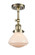 Franklin Restoration One Light Semi-Flush Mount in Antique Brass (405|201F-AB-G321)