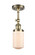 Franklin Restoration LED Semi-Flush Mount in Antique Brass (405|201F-AB-G311-LED)