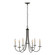 Simple Lines Six Light Chandelier in Dark Smoke (39|101160-SKT-07)