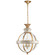 Crown Top Globe Three Light Lantern in Antique White (268|CHC 2111AW-CG)