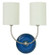 Scatchard Two Light Wall Lamp in Blue Gloss and Satin Nickel (30|GS775-2-SNBG)