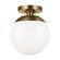 Leo - Hanging Globe One Light Wall / Ceiling Semi-Flush Mount in Satin Brass (454|7518-848)