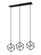 Vertical Three Light Linear Chandelier in Matte Black + Brushed Nickel (224|478-3L-MB-BN)
