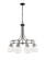 Kraken Eight Light Chandelier in Matte Black / Brushed Nickel (224|466-8MB-BN)