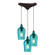Hammered Glass Three Light Pendant in Oil Rubbed Bronze (45|10331/3HAQ)