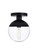 Eclipse One Light Flush Mount in Black and Clear (173|LD6051BK)
