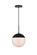 Eclipse One Light Pendant in Black and frosted white (173|LD6032BK)