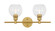 Collier Two Light Wall Sconce in Brass and Clear glass (173|LD2314BR)