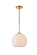 BAXTER One Light Pendant in Brass and frosted white (173|LD2213BR)