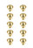 Kadea Knob Multipack (Set of 10) in Brushed Gold (173|KB2008-GD-10PK)