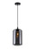 Glass One Light Mini Pendant in Black (401|5553P7-Smoke)