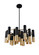 Anem 19 Light Chandelier in Matte Black & Satin Gold (401|1015P26-19-129)