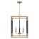 Bleeker Four Light Foyer Pendant in Aged Brass and Black (65|544742AB)