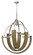 Rauma Six Light Chandelier in Wood/Brushed Steel (225|FX-3741-6)