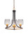 Paramount Three Light Chandelier in Matte Black & Brass (200|3403-MBBR-4812)