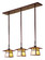 Carmel Three Light Chandelier in Mission Brown (37|CICH-8/3BAM-MB)