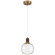 Port Nine Burgundy LED Pendant in Antique Brushed Brass (18|63142LEDD-ABB/CLR)