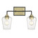 Gladys Two Light Vanity in Antique Brass and Black (106|IN40081BK)