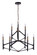 The Reserve Nine Light Chandelier in Flat Black/Satin Brass (46|55529-FBSB)