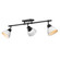 Duncan Three Light Semi-Flush Mount in Matte Black (62|3602-3SF BLK-WHT)