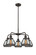 Ballston Urban Five Light Chandelier in Oil Rubbed Bronze (405|916-5CR-OB-G173)