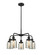 Ballston Urban Five Light Chandelier in Matte Black (405|916-5CR-BK-G58)