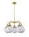 Ballston Urban Five Light Chandelier in Brushed Brass (405|916-5CR-BB-G202-8)