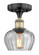 Edison One Light Semi-Flush Mount in Black Antique Brass (405|616-1F-BAB-G92)