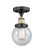 Edison One Light Semi-Flush Mount in Black Antique Brass (405|616-1F-BAB-G204-6)