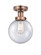 Edison One Light Semi-Flush Mount in Antique Copper (405|616-1F-AC-G204-8)