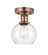 Edison One Light Semi-Flush Mount in Antique Copper (405|616-1F-AC-G122-6)